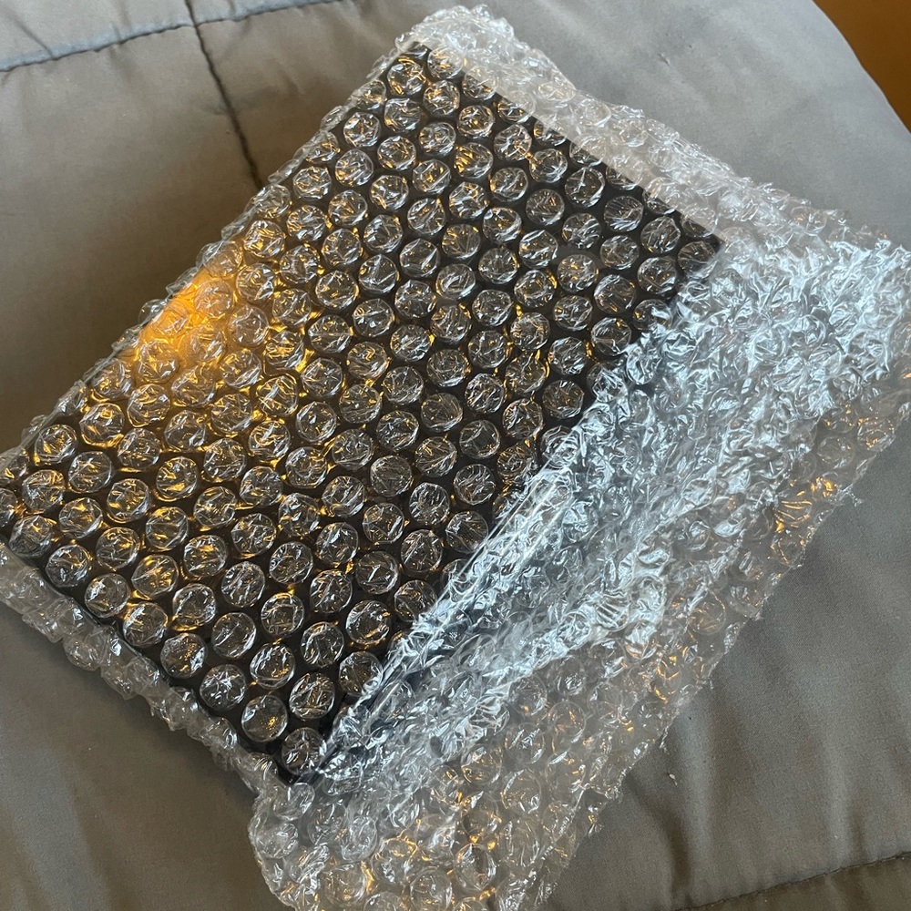 Black Box Clutch with Silver Accents and Removable Silver Chain Strap - Picture 9 of 9